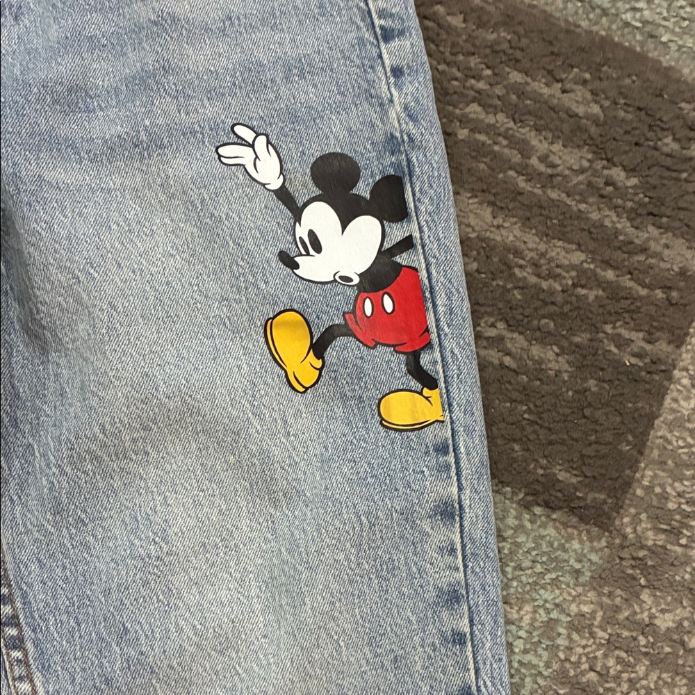 Disney Blue Cropped Jeans with Disney Characters - Picture 5 of 6